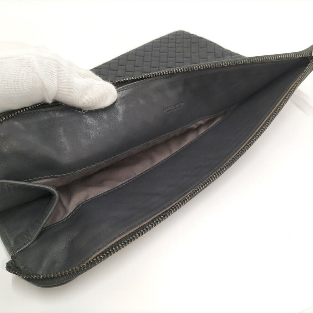 Bottega Veneta Clutch Intrecciato Leather Gray — view 8