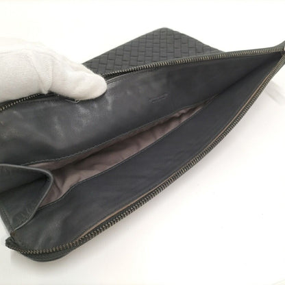 Bottega Veneta Clutch Intrecciato Leather Gray — view 8