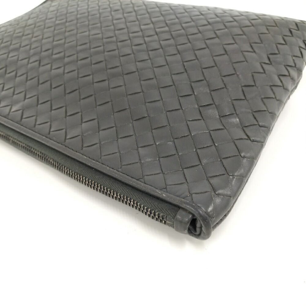 Bottega Veneta Clutch Intrecciato Leather Gray — view 5
