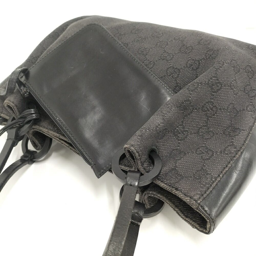 Gucci Tote GG Canvas Leather Black — view 6