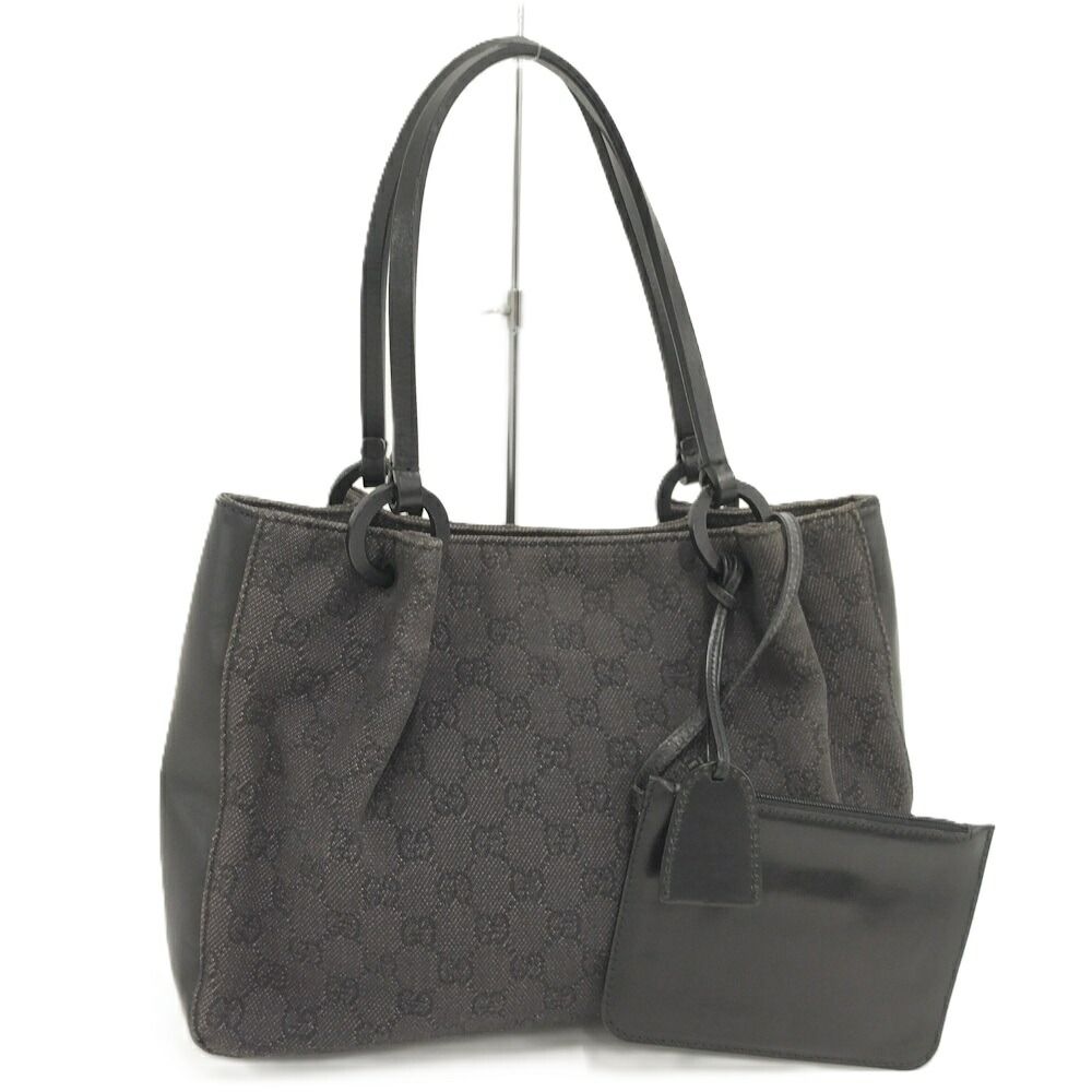 Gucci Tote GG Canvas Leather Black