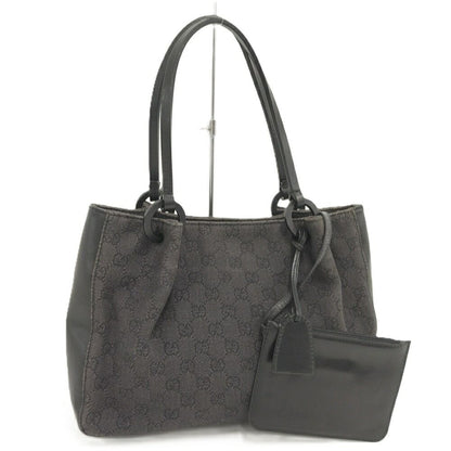 Gucci Tote GG Canvas Leather Black