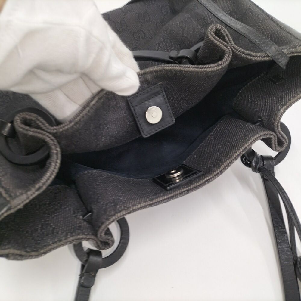 Gucci Tote GG Canvas Leather Black — view 9