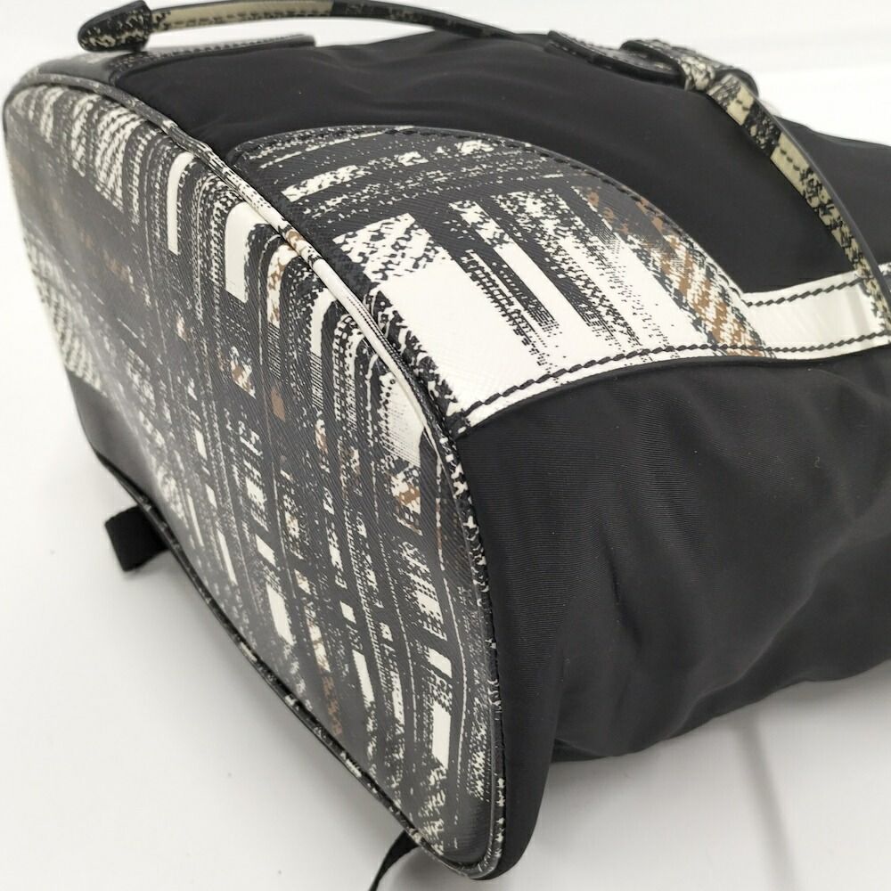 Prada Tessuto Backpack Check Nylon Black — view 3