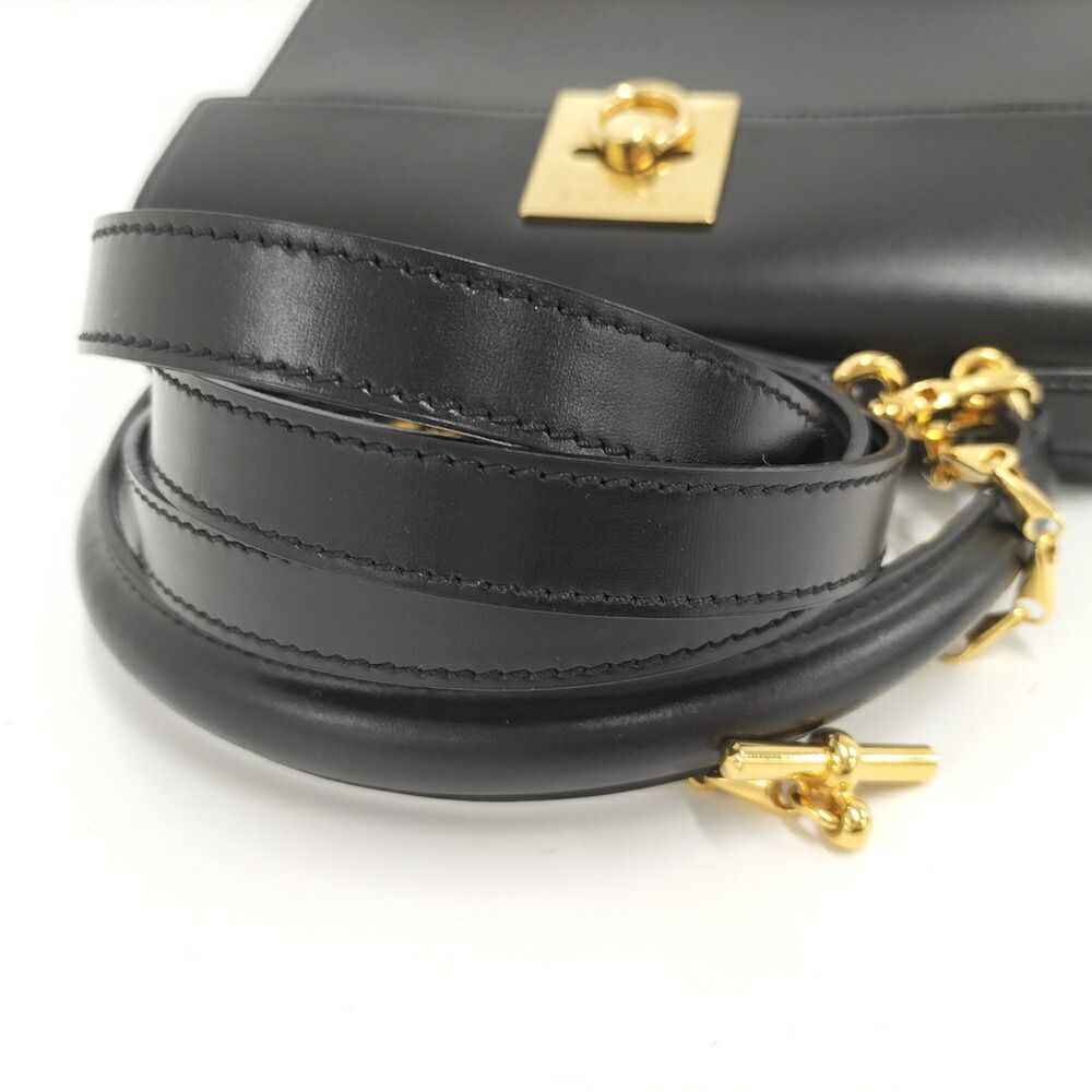 Celine Logo Ring Bag Leather Black — view 6