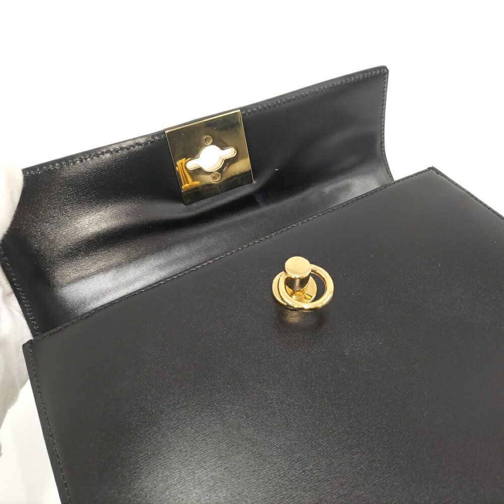 Celine Logo Ring Bag Leather Black — view 8