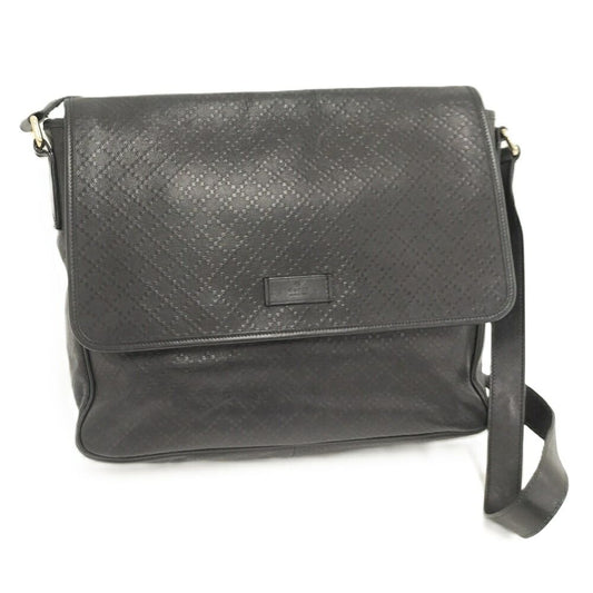 Gucci Shoulder Bag Diamante Leather Black
