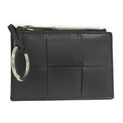 Bottega Veneta Coin Case Maxi Intrecciato Leather Black