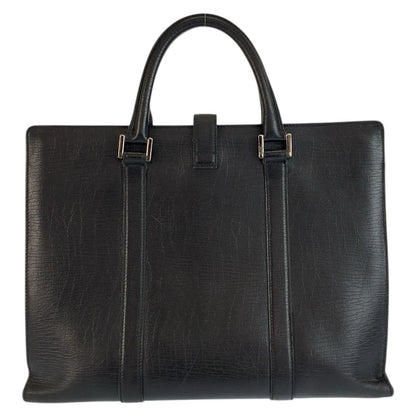 Gucci Black Silver Leather Business Briefcase — view 2