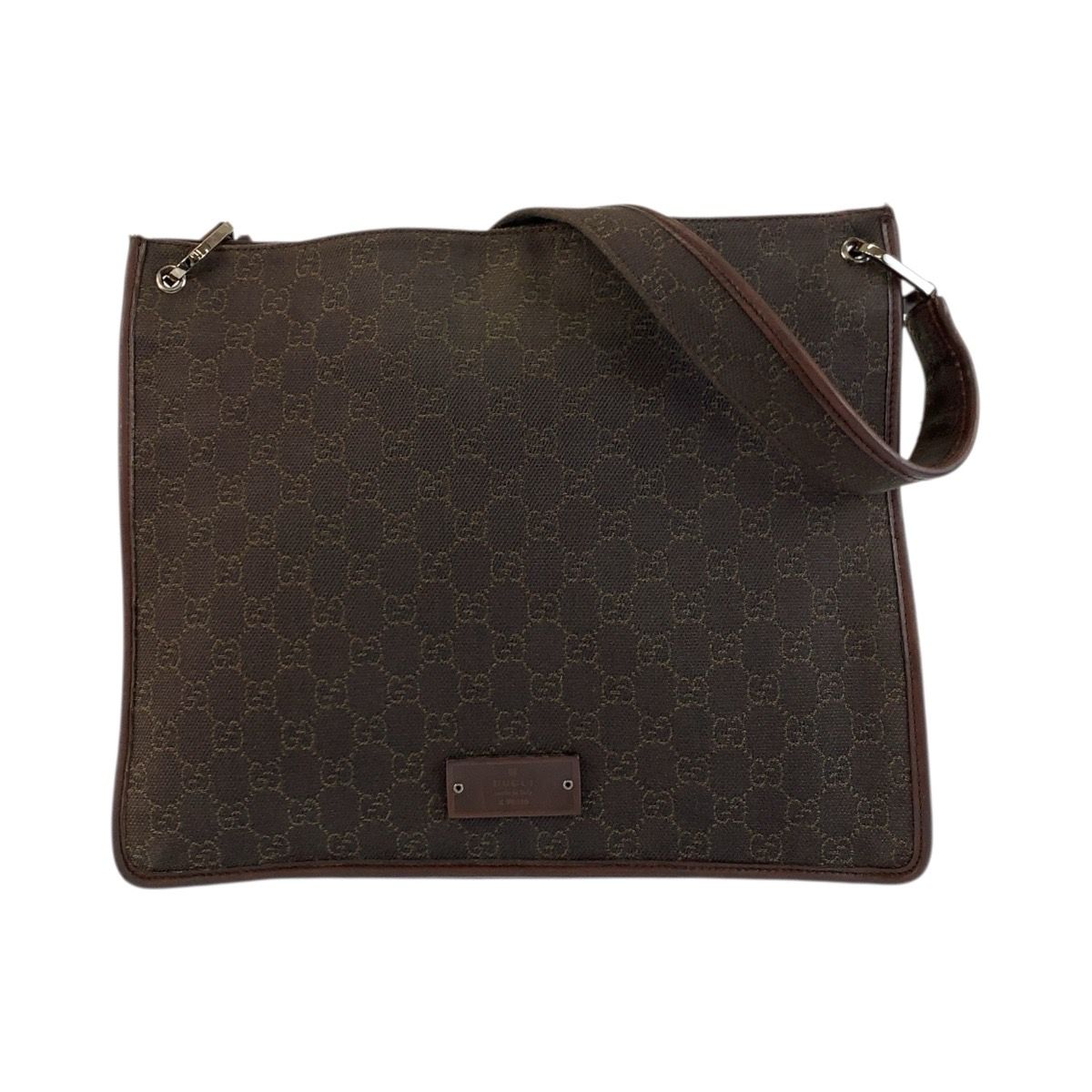 Gucci Brown Silver GG Canvas Shoulder Bag Pochette