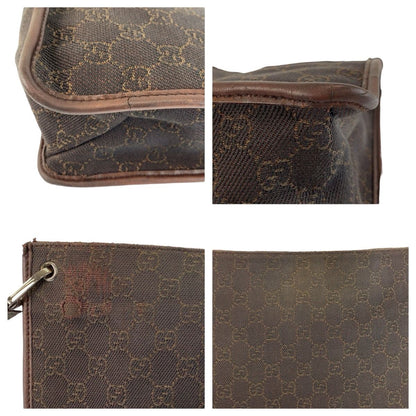 Gucci Brown Silver GG Canvas Shoulder Bag Pochette — view 6