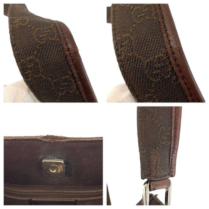 Gucci Brown Silver GG Canvas Shoulder Bag Pochette — view 5