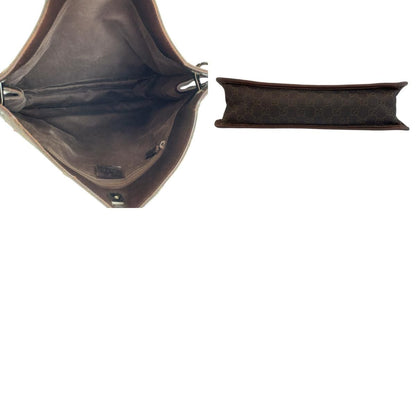 Gucci Brown Silver GG Canvas Shoulder Bag Pochette — view 9