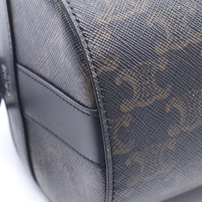 Celine Shoulder Bag Triomphe Black Canvas Leather — view 5