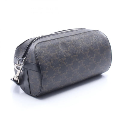 Celine Shoulder Bag Triomphe Black Canvas Leather — view 2