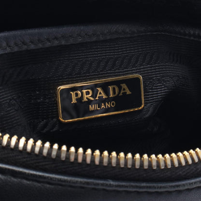 Prada Shoulder Bag Nappa Gaufre Black Leather Full Chain — view 4