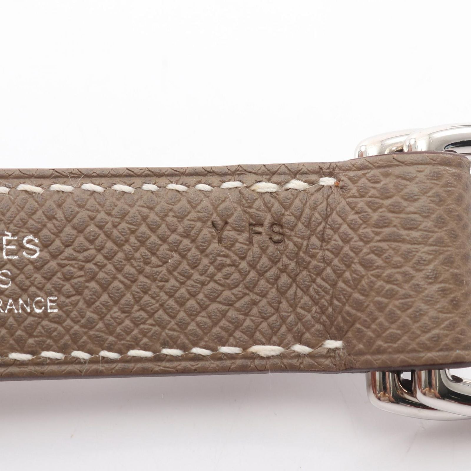 Hermes Charm Attache Soie Etoupe Leather Keychain — view 4