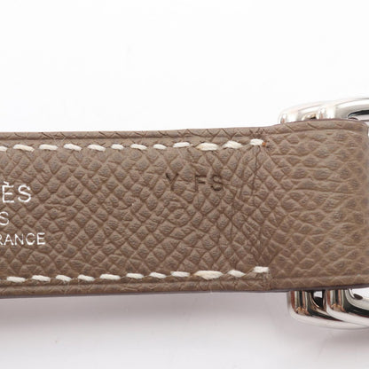 Hermes Charm Attache Soie Etoupe Leather Keychain — view 4