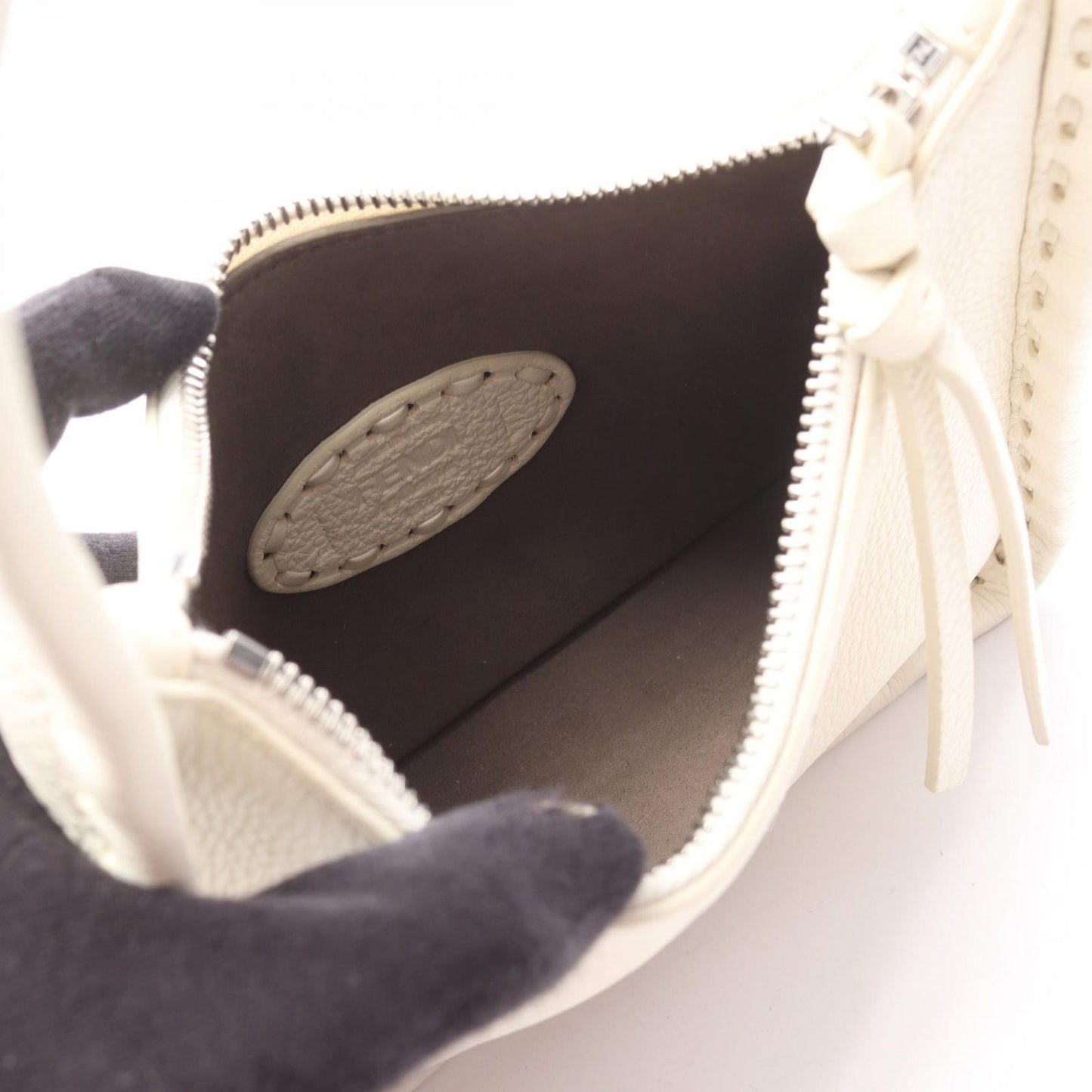 Fendi Handbag Small Fendessence Selleria Off White Leather — view 3