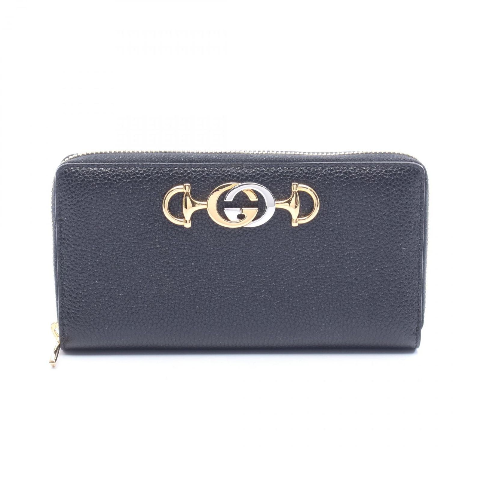 Gucci Round Wallet Zumi Black Leather