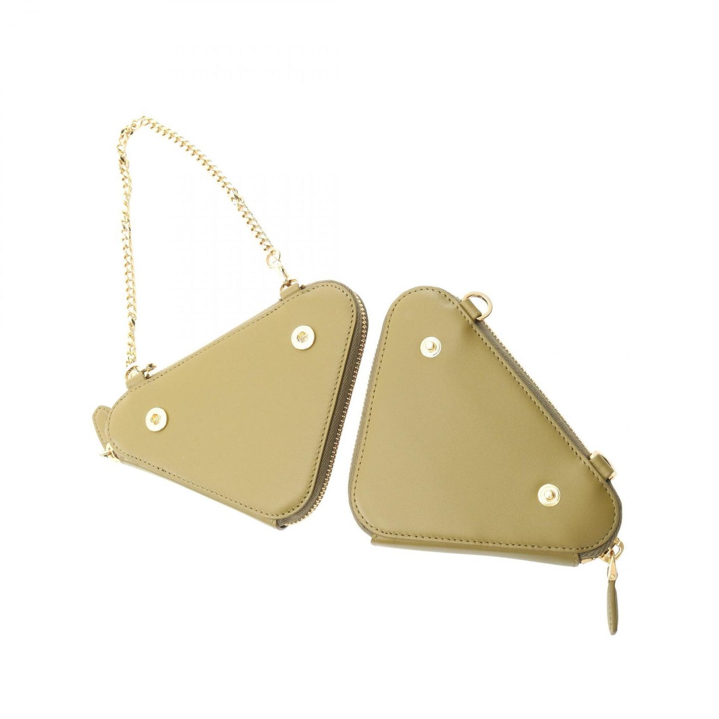 Prada Mini Contenitori 2-Way Olive Leather Triangle Shoulder Bag — view 5