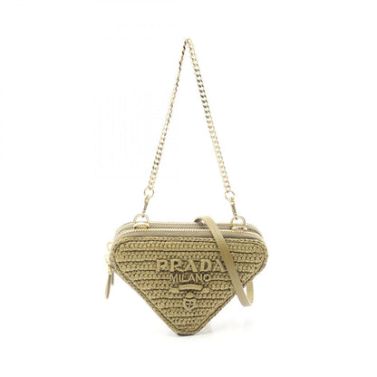 Prada Mini Contenitori 2-Way Olive Leather Triangle Shoulder Bag