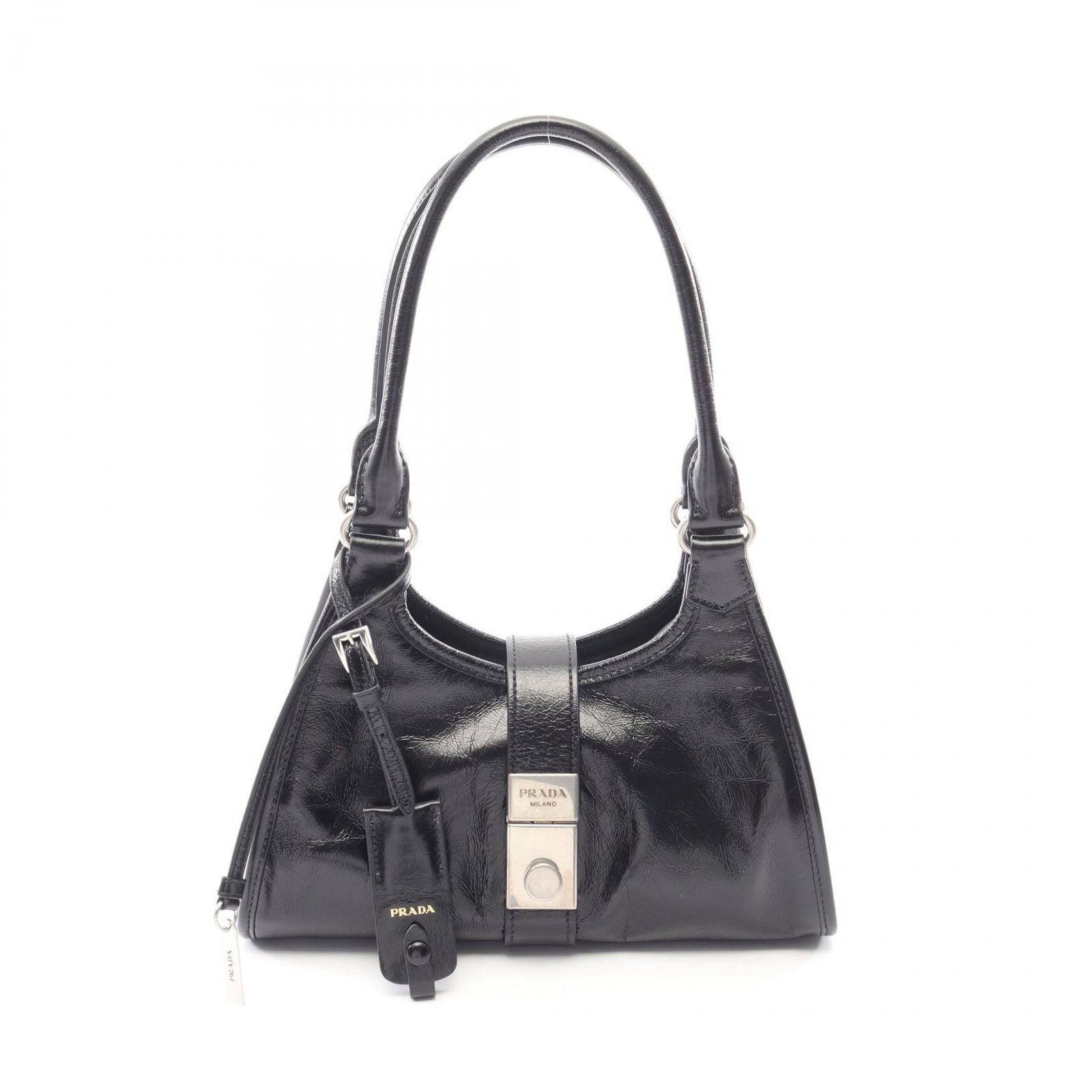 Prada Handbag Soft Lux Black Leather Mini