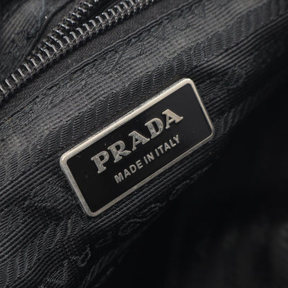 Prada Shoulder Bag Viaggio Black Nylon Saffiano Leather Triangle Logo — view 4