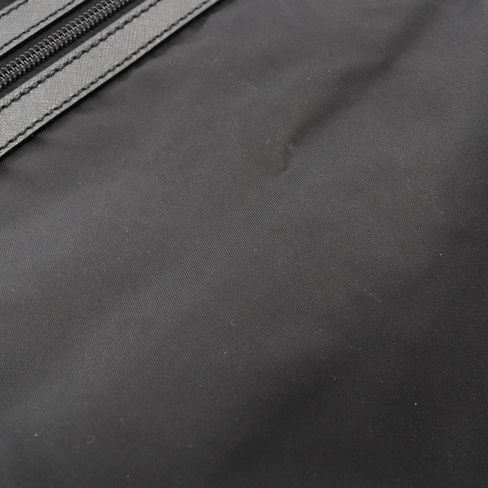 Prada Shoulder Bag Viaggio Black Nylon Saffiano Leather Triangle Logo — view 8