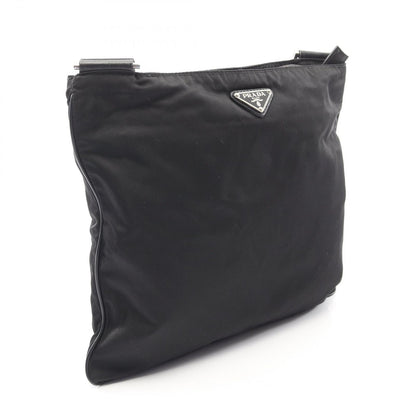 Prada Shoulder Bag Viaggio Black Nylon Saffiano Leather Triangle Logo — view 2