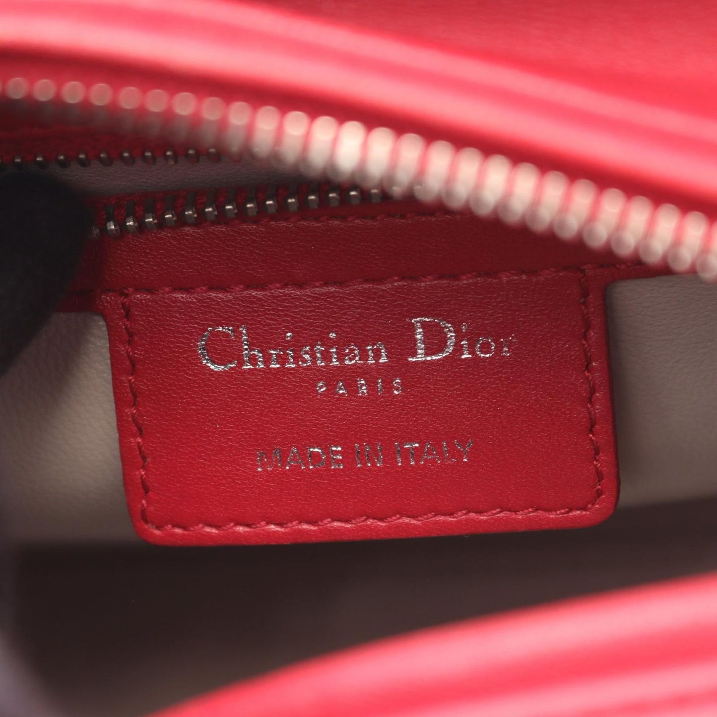 Dior Handbag Lady Dior Cannage 2-Way Magenta Light Gray Leather — view 4