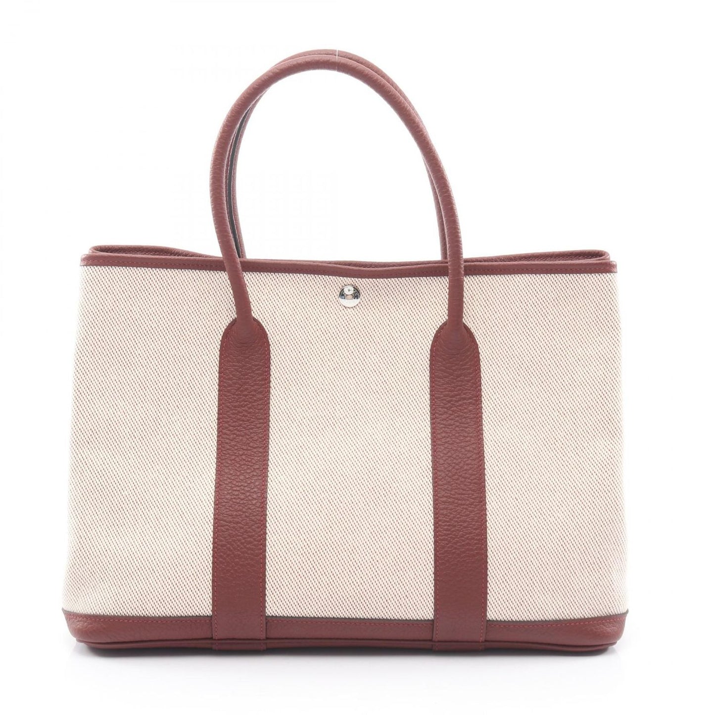 Hermes Tote Garden Party PM Ecru Rouge Ash Canvas Leather