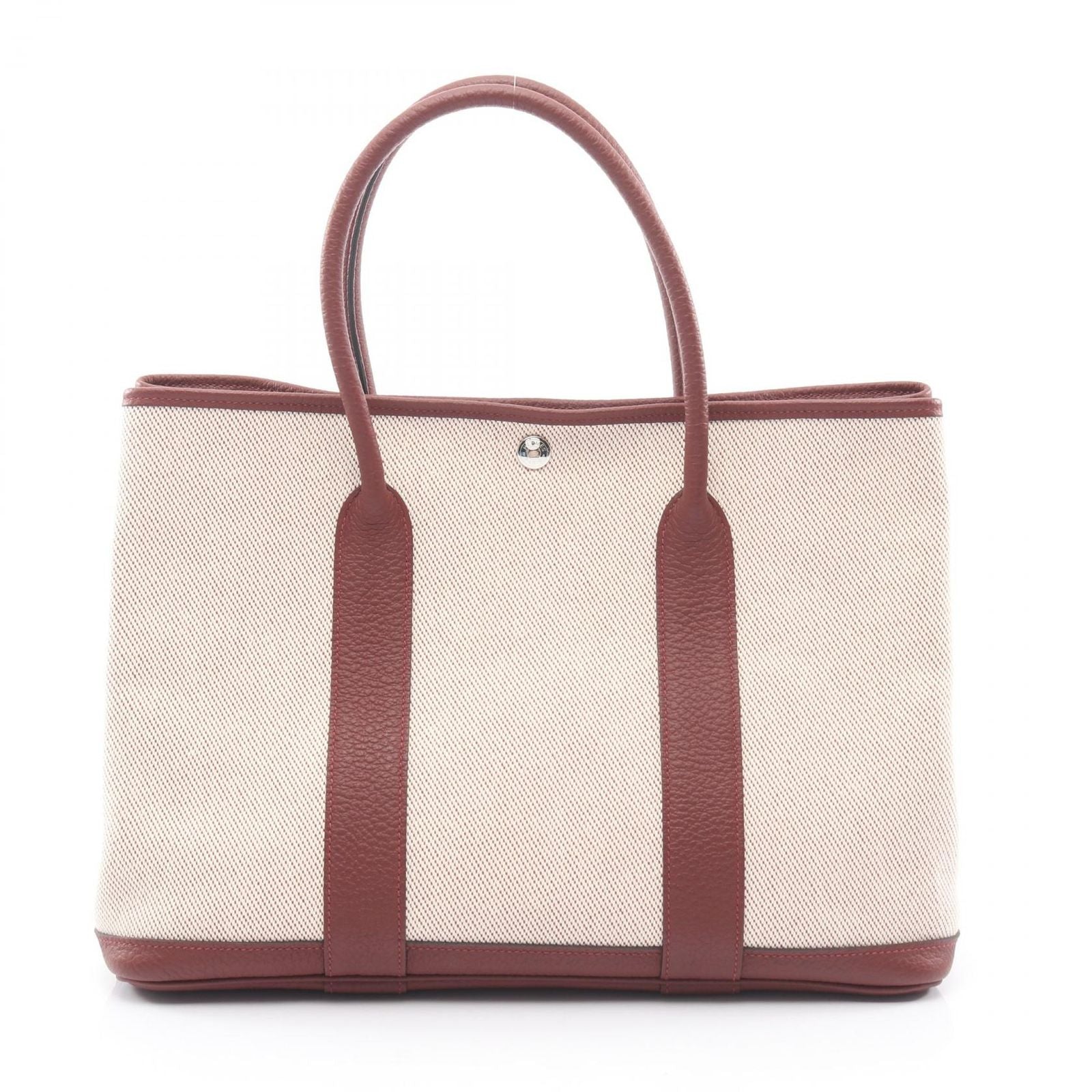 Hermes Tote Garden Party PM Ecru Rouge Ash Canvas Leather