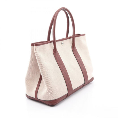 Hermes Tote Garden Party PM Ecru Rouge Ash Canvas Leather — view 2