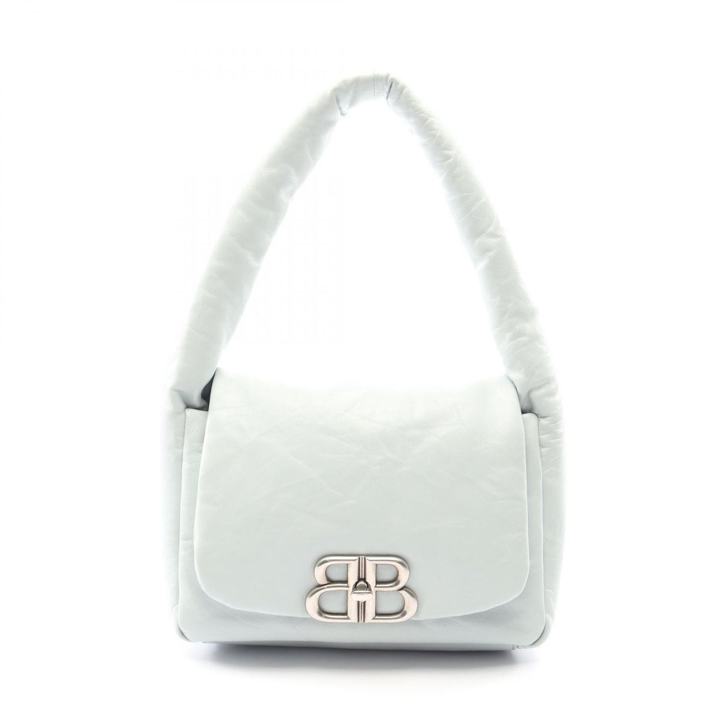 Balenciaga Shoulder Bag Monaco Mint Blue Leather Small