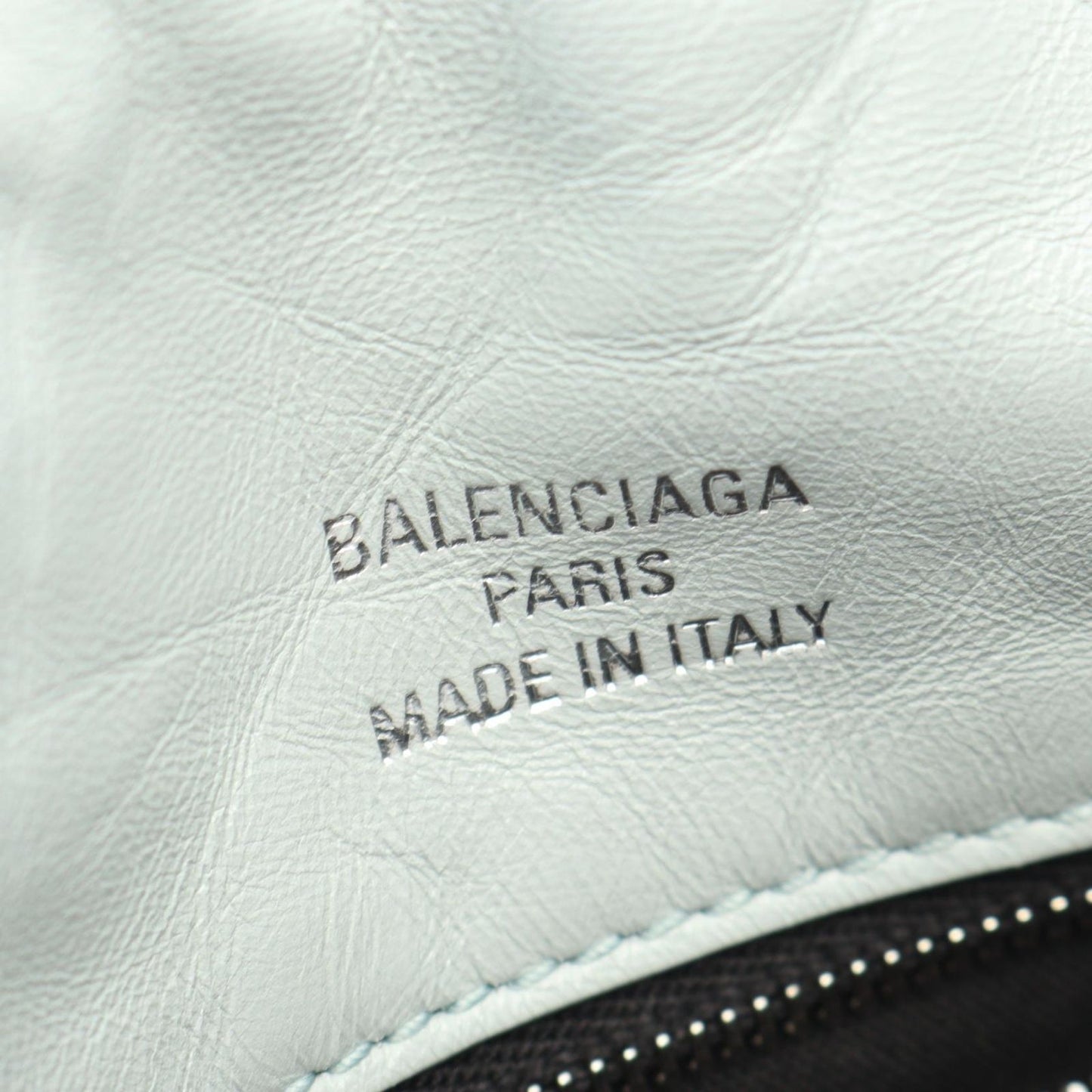 Balenciaga Shoulder Bag Monaco Mint Blue Leather Small — view 4