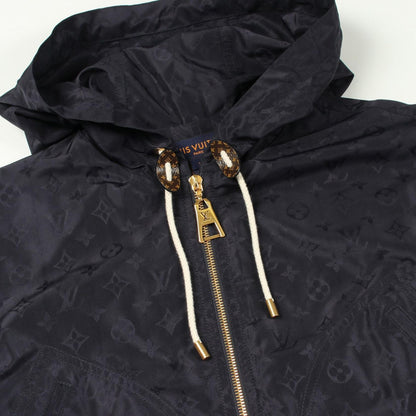 Louis Vuitton Jacket Monogram Hooded Navy Silk — view 6
