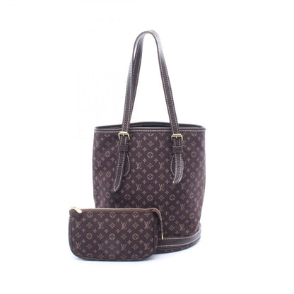 Louis Vuitton Tote Bucket PM Ebene Canvas Leather