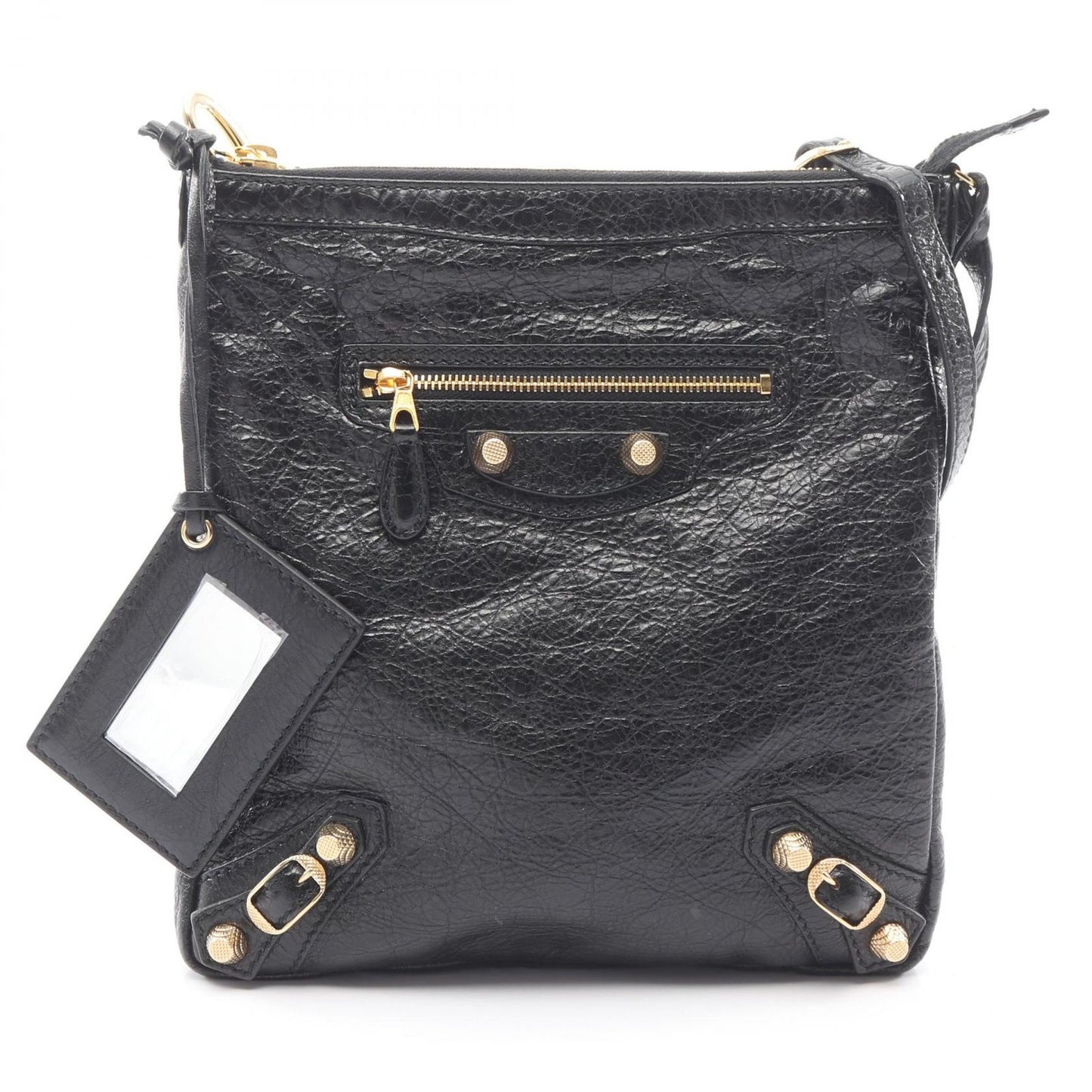 Balenciaga Shoulder Bag Classic Flat Black Leather