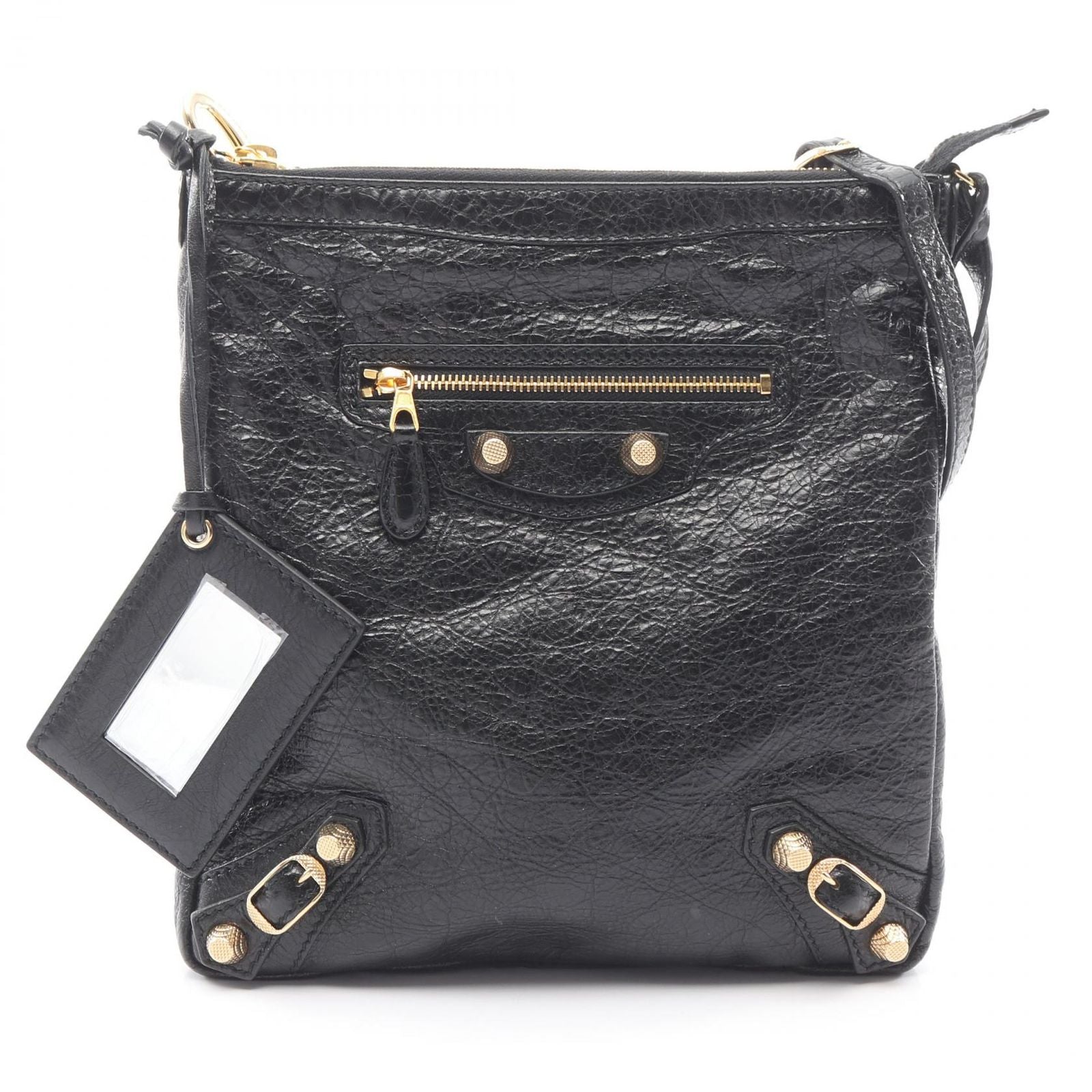 Balenciaga Shoulder Bag Classic Flat Black Leather