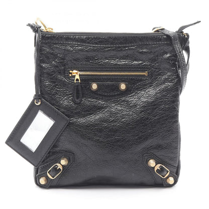 Balenciaga Shoulder Bag Classic Flat Black Leather