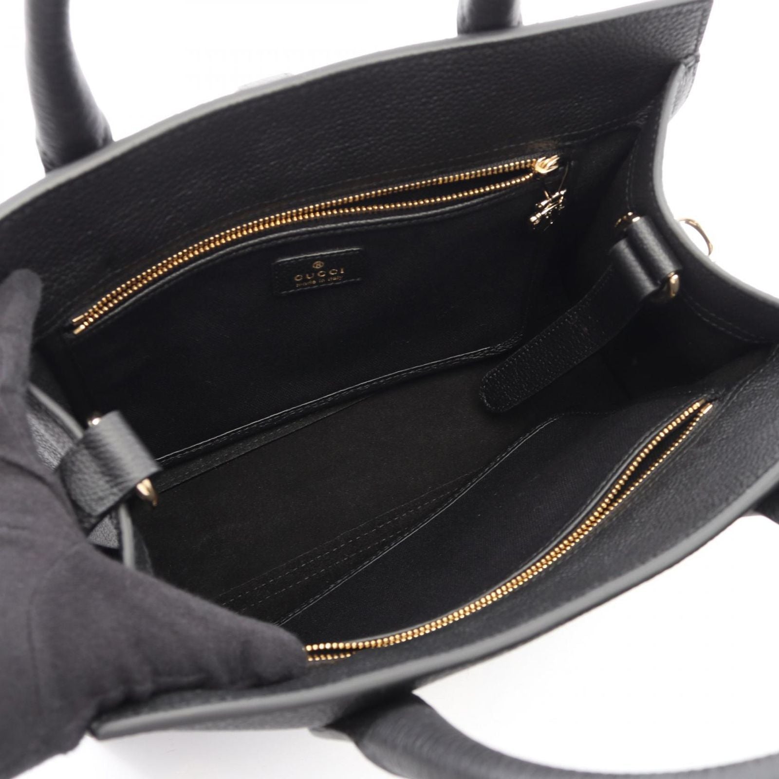 Gucci Tote with Hook Closure 2-Way Black Leather — view 3