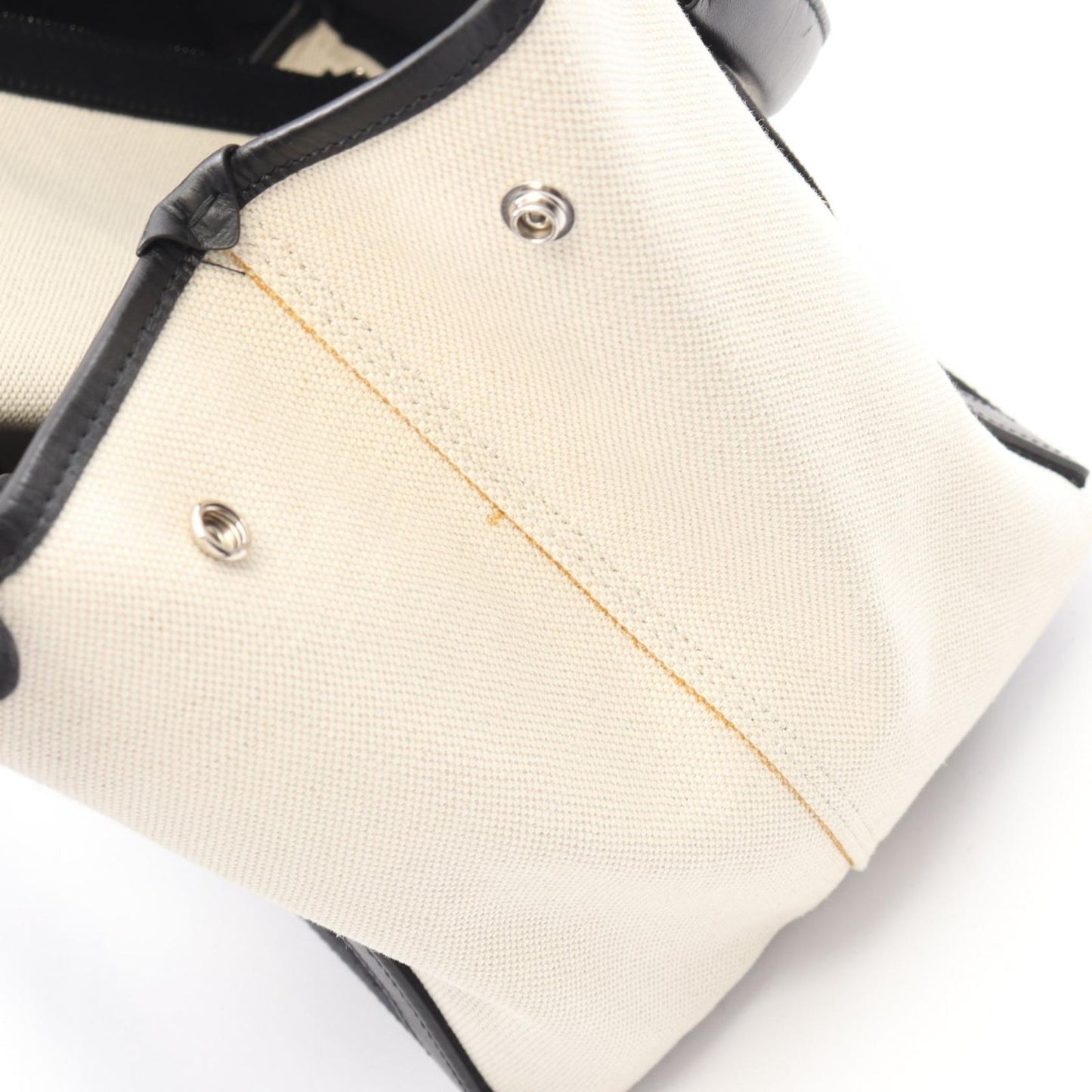 Balenciaga Tote Navy Cabas S Natural Black Canvas Leather — view 5