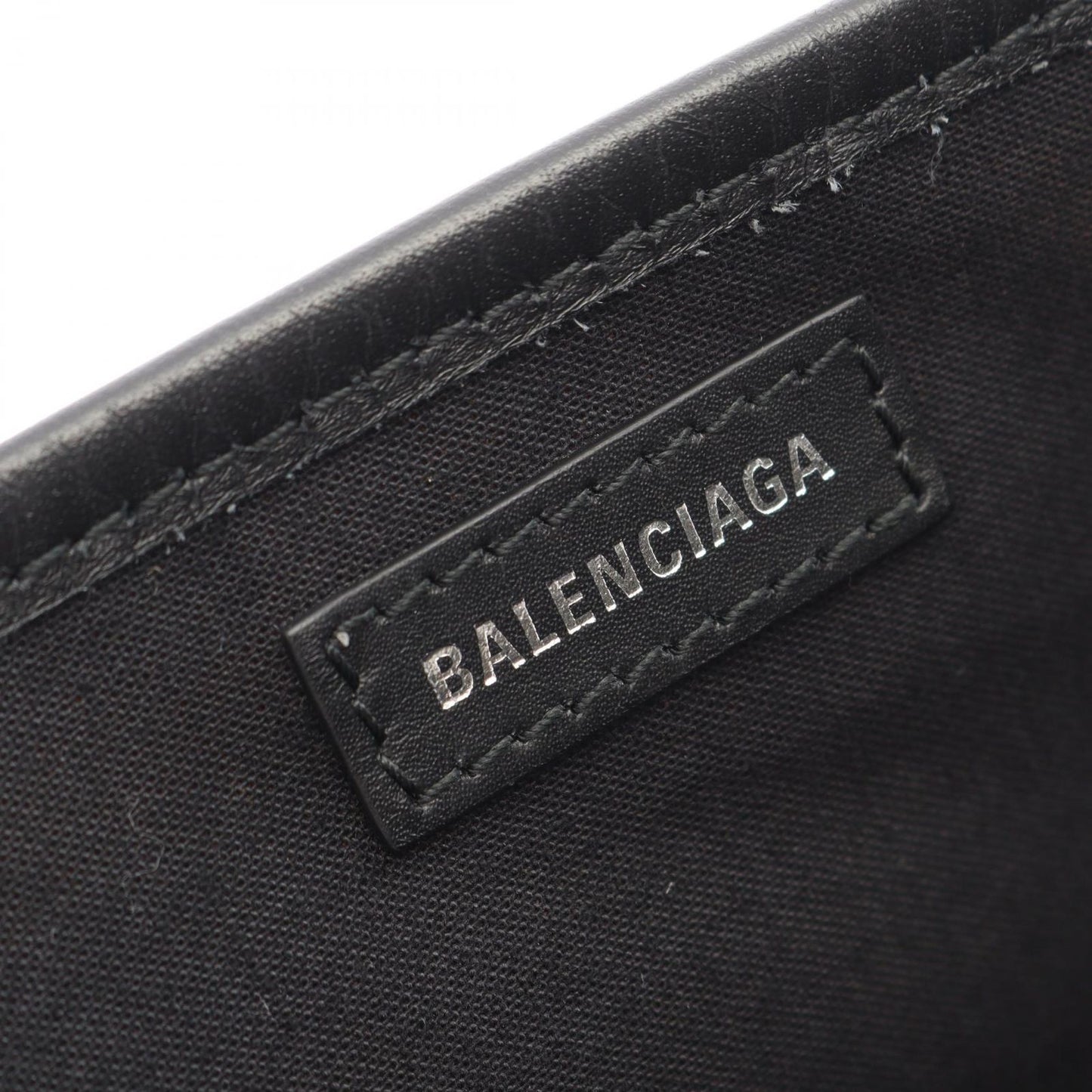 Balenciaga Tote Navy Cabas S Natural Black Canvas Leather — view 4