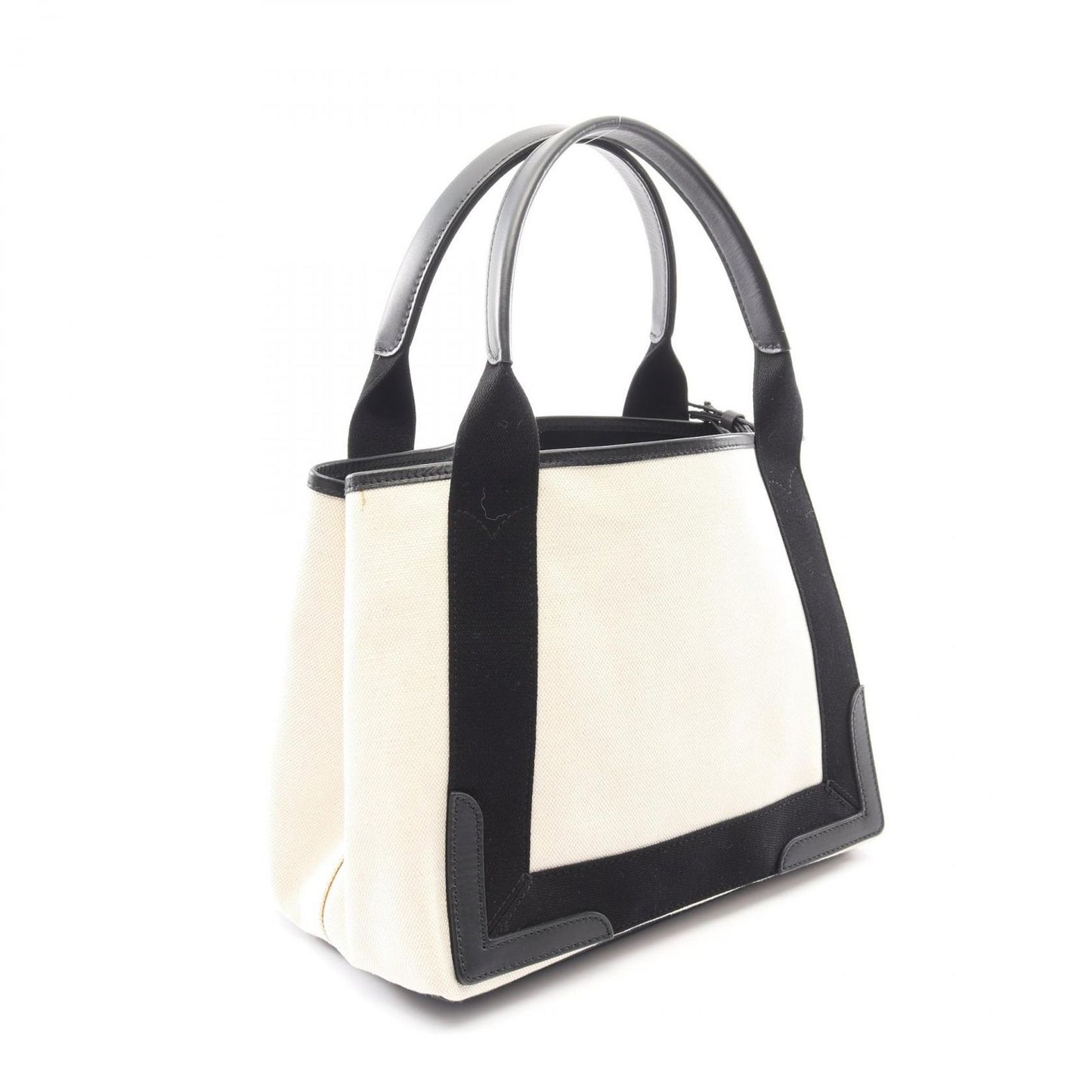 Balenciaga Tote Navy Cabas S Natural Black Canvas Leather — view 2