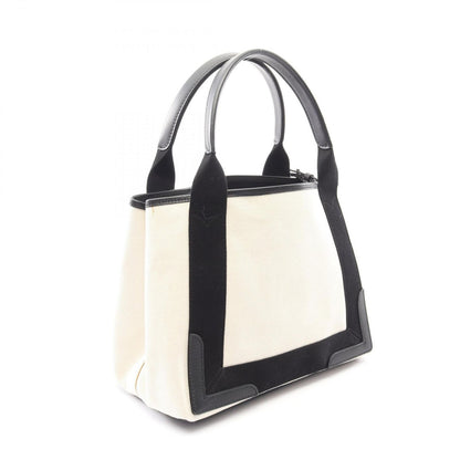 Balenciaga Tote Navy Cabas S Natural Black Canvas Leather — view 2