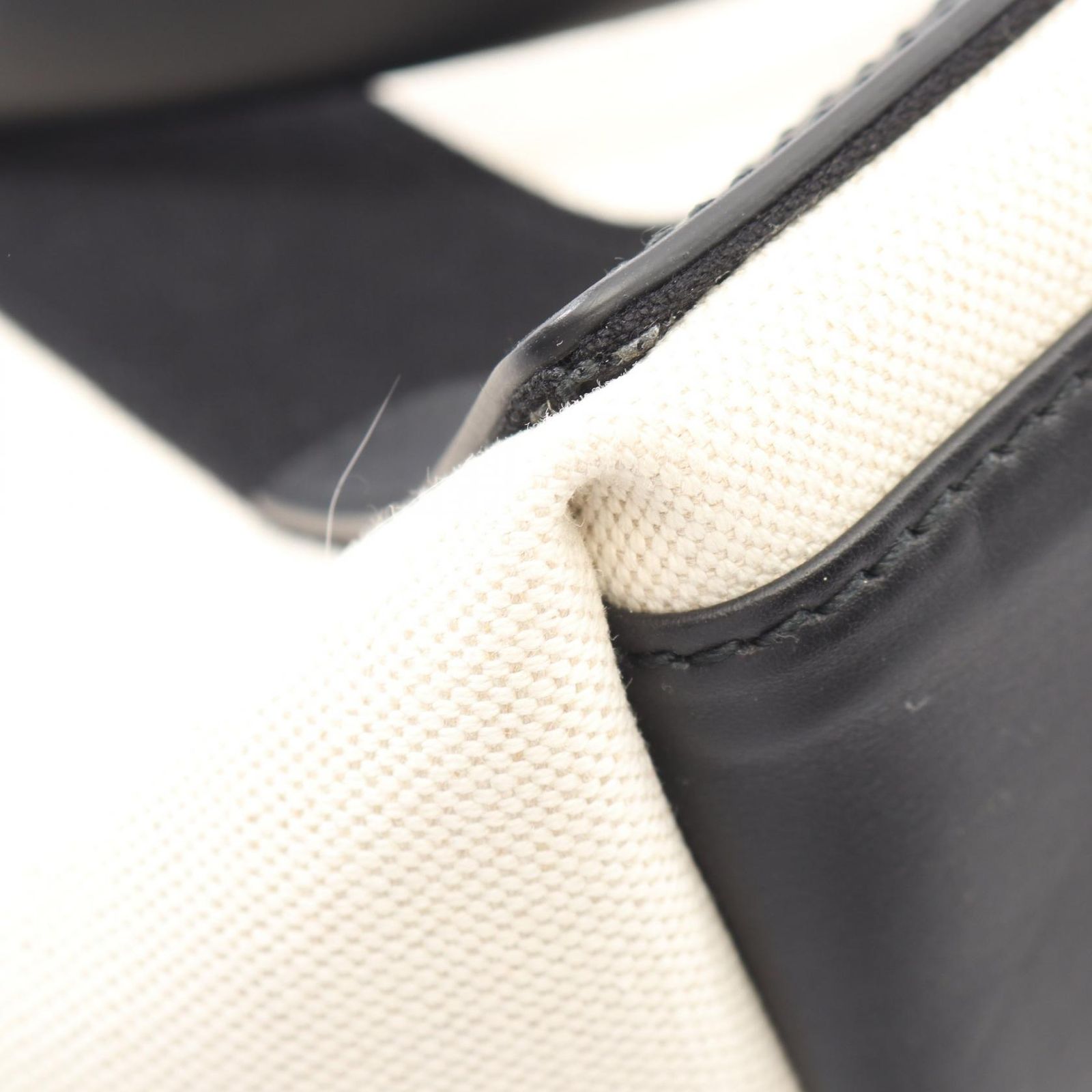 Balenciaga Tote Navy Cabas S Natural Black Canvas Leather — view 7