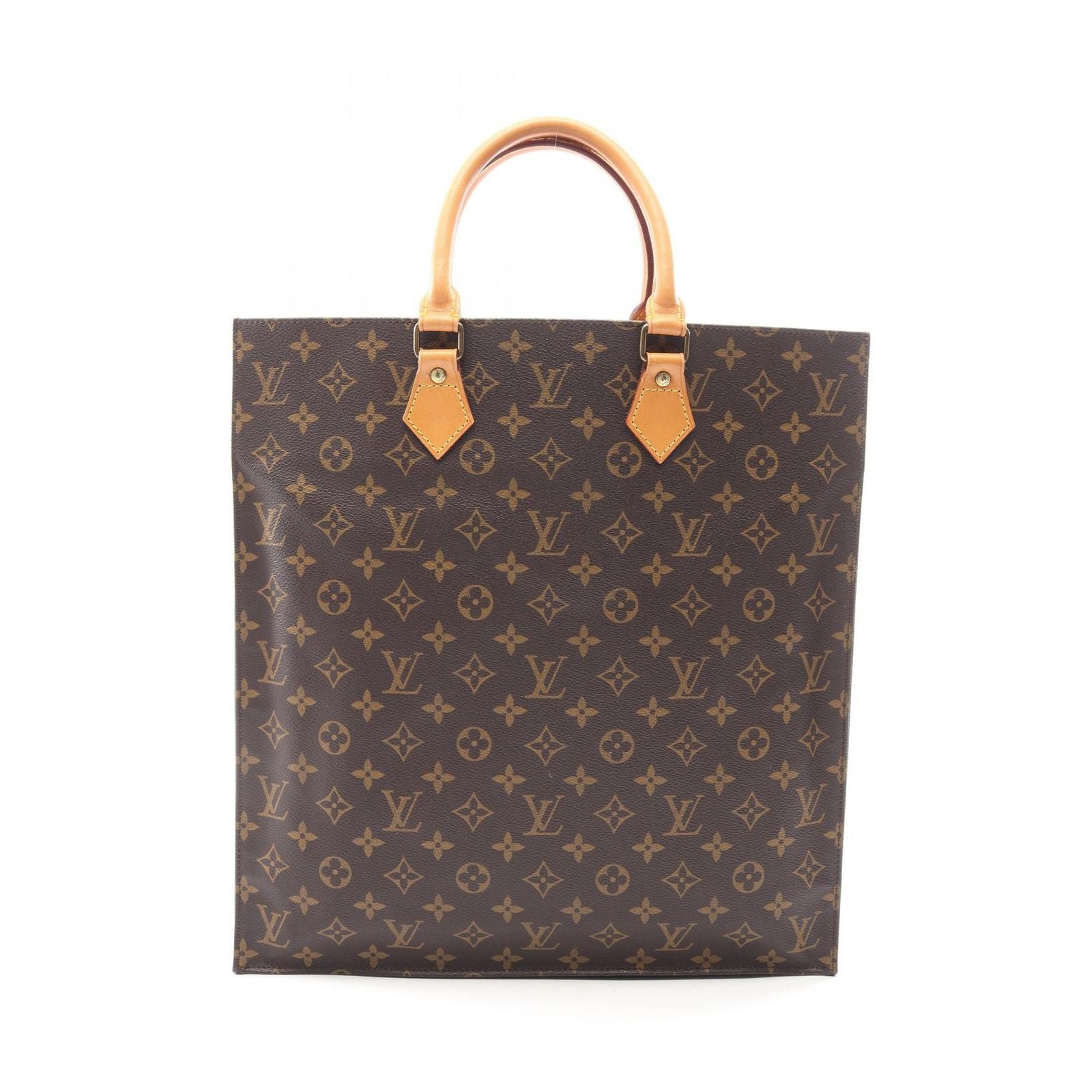 Louis Vuitton Tote Sac Plat Canvas Leather