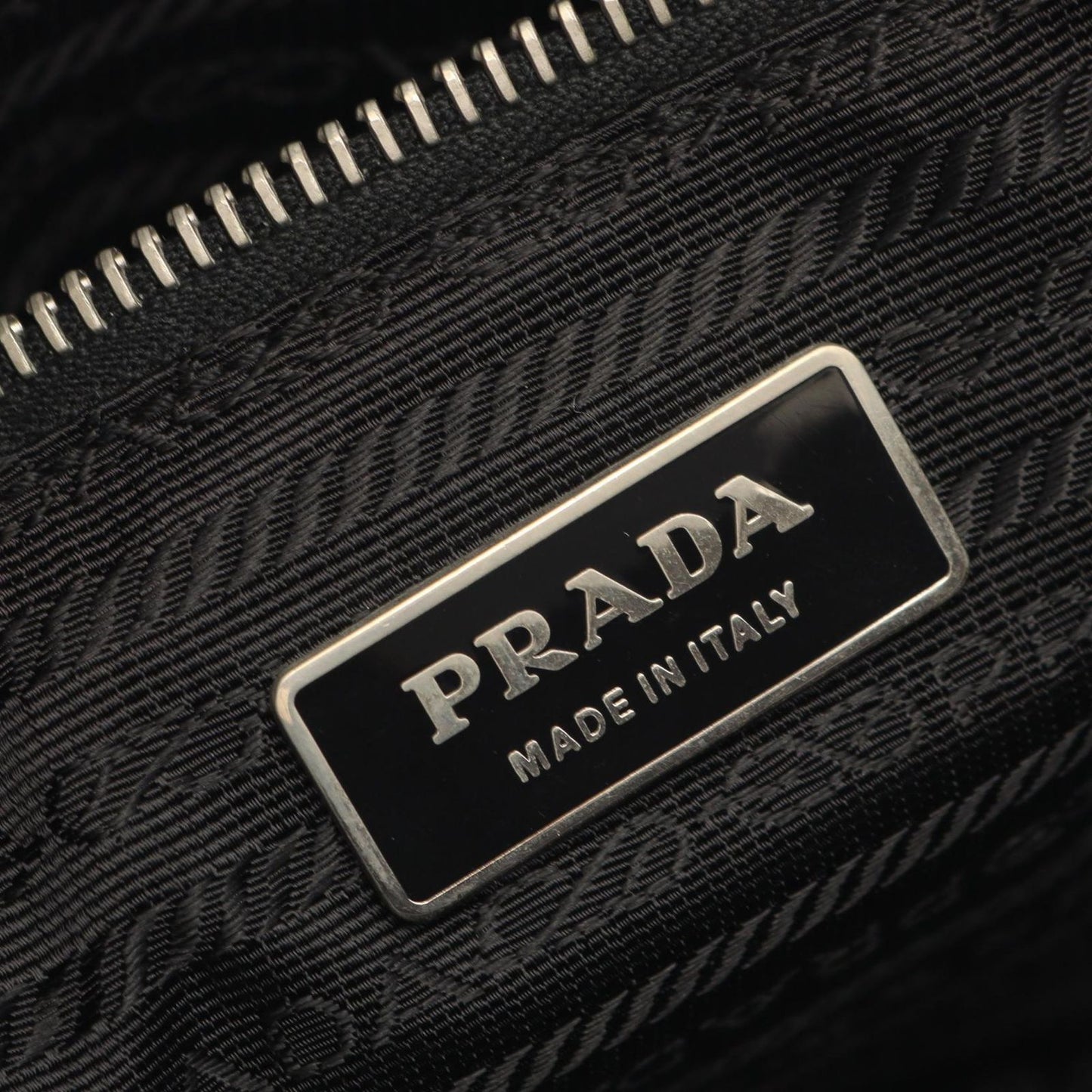 Prada Tote Black Nylon Saffiano Leather Triangle Logo Mini — view 4