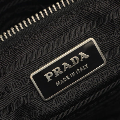 Prada Tote Black Nylon Saffiano Leather Triangle Logo Mini — view 4